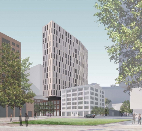 Rendering of new MIT graduate student tower
