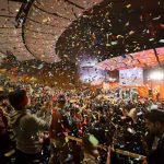 More than 1,000 people packed MIT’s Kresge Auditorium for the 2.009 final product presentations, a major fall-semester event known not only for innovative products presented by students, but also for non-stop fun, music, and confetti.