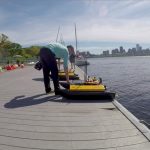 Class 2.680 (Unmanned Marine Vehicle Autonomy, Sensing and Communications), which is offered during spring semester, is structured around the presence of ice on the Charles. While the river is covered by a thick sheet of ice in February and into March, students are taught to code and program a remotely-piloted marine vehicle for a given mission.