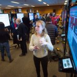 SuperUROP scholars, including EECS senior Emily Damato, discussed their research projects during an intensive Proposal Pitch session near the end of fall term. Photo: Gretchen Ertl