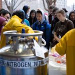 Students service liquid nitrogen ice cream