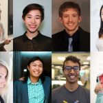 The eight 2018 MIT Fulbright Students are: (top, l-r) Emily Watlington, Caitlin Fischer, Luke Weisenbach, Julia Cha; (bottom, l-r) Jessica Varner, Andrew Xia, Skanda Koppula, Mary Tsang.