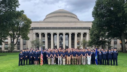 Air Force ROTC cadets in Killian Court