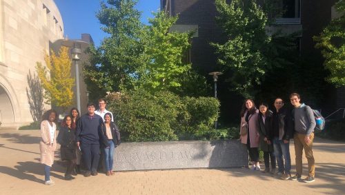 MIT students and alumni touring Harvard Law School